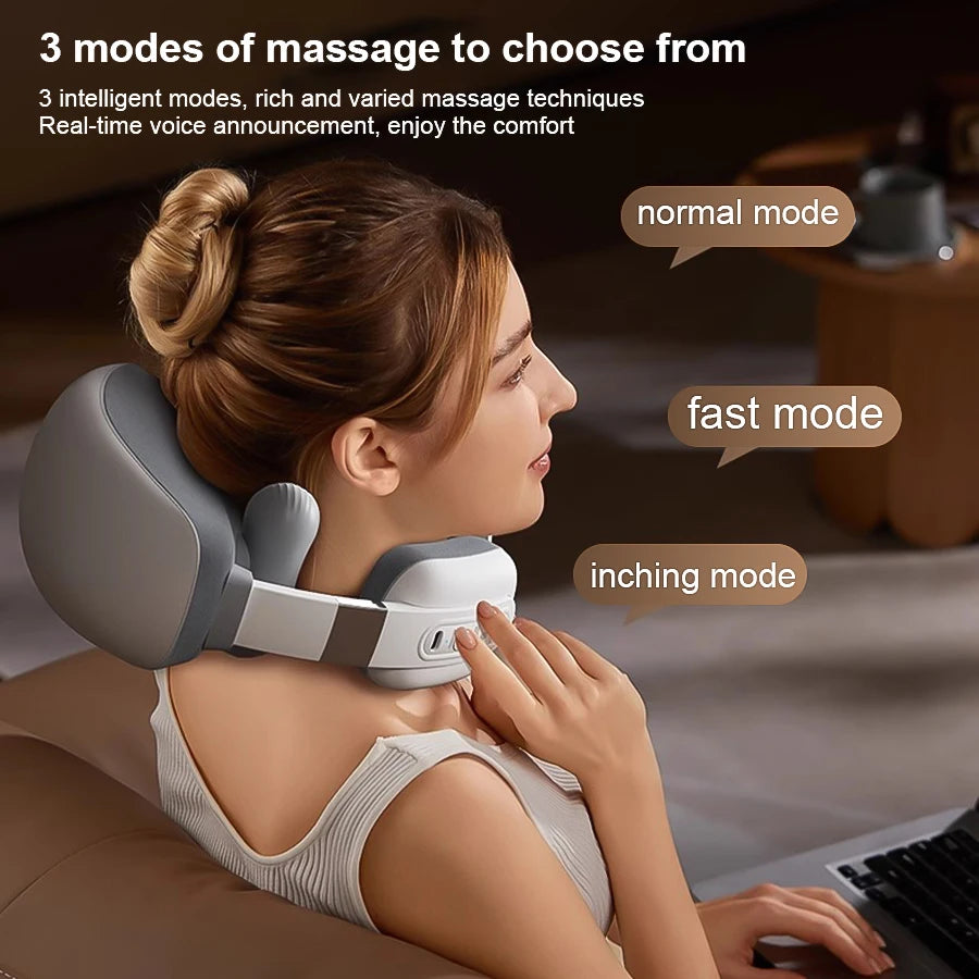 2025 Upgraded Wireless Neck and Shoulder Massager with Multiple Gears Hot Compress Function Simulated Finger Kneading Deep Relaxation for Trapezius Muscles Soreness Relief for Waist Arms and Legs