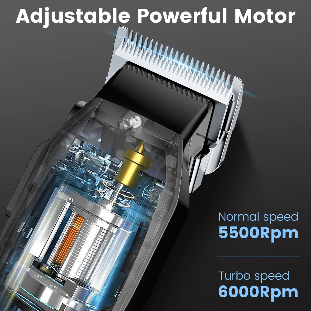 Sejoy Professional Hair Clipper Kit Adjustable Electric Shaver Hair Cutting Machine Rechargeable Cordless Trimmer F58