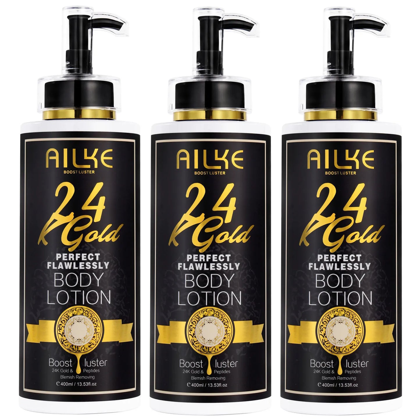 AILKE 24K Gold Perfect Flawlessly Whitening Set, Reduce Dark, Black Spots, Clean Skin, Moisturizing, Exfoliate, For Women, Men