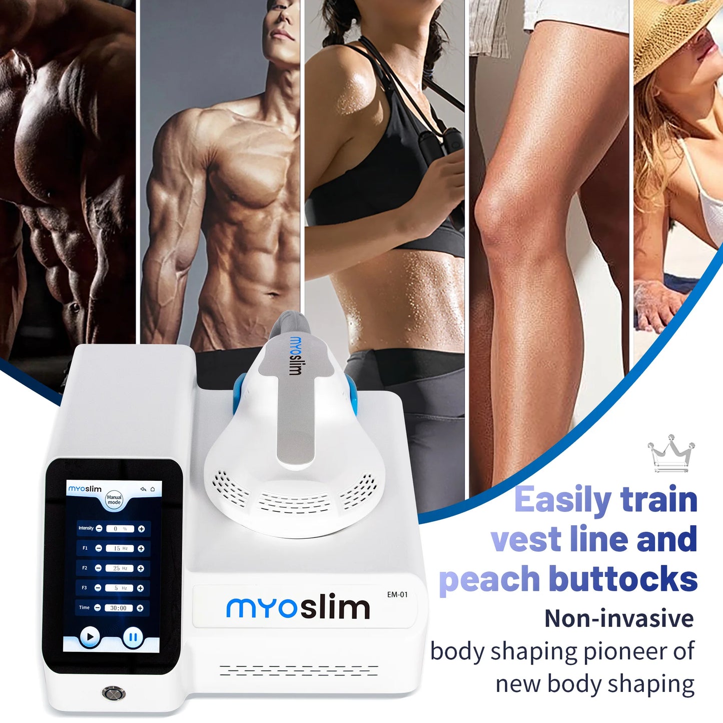 Myoslim Latest Product Personal Portable Electromagnetic Body Slimming Muscle Stimulate Fat Removal Build Sculpting Machine