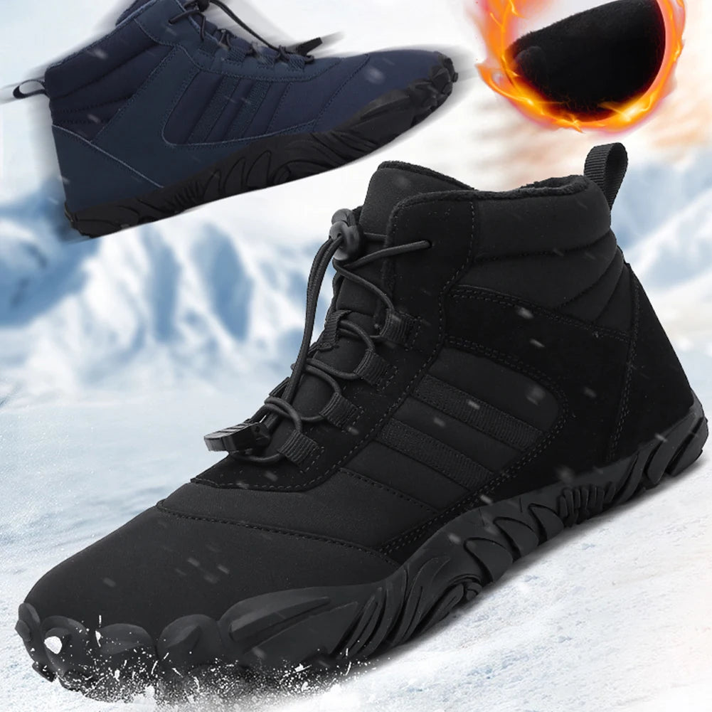 Unisex Casual Thickening Waterproof Warm Ankle Snow Boots Lightweight Lace Up Sporting Shoes for Autumn Winter