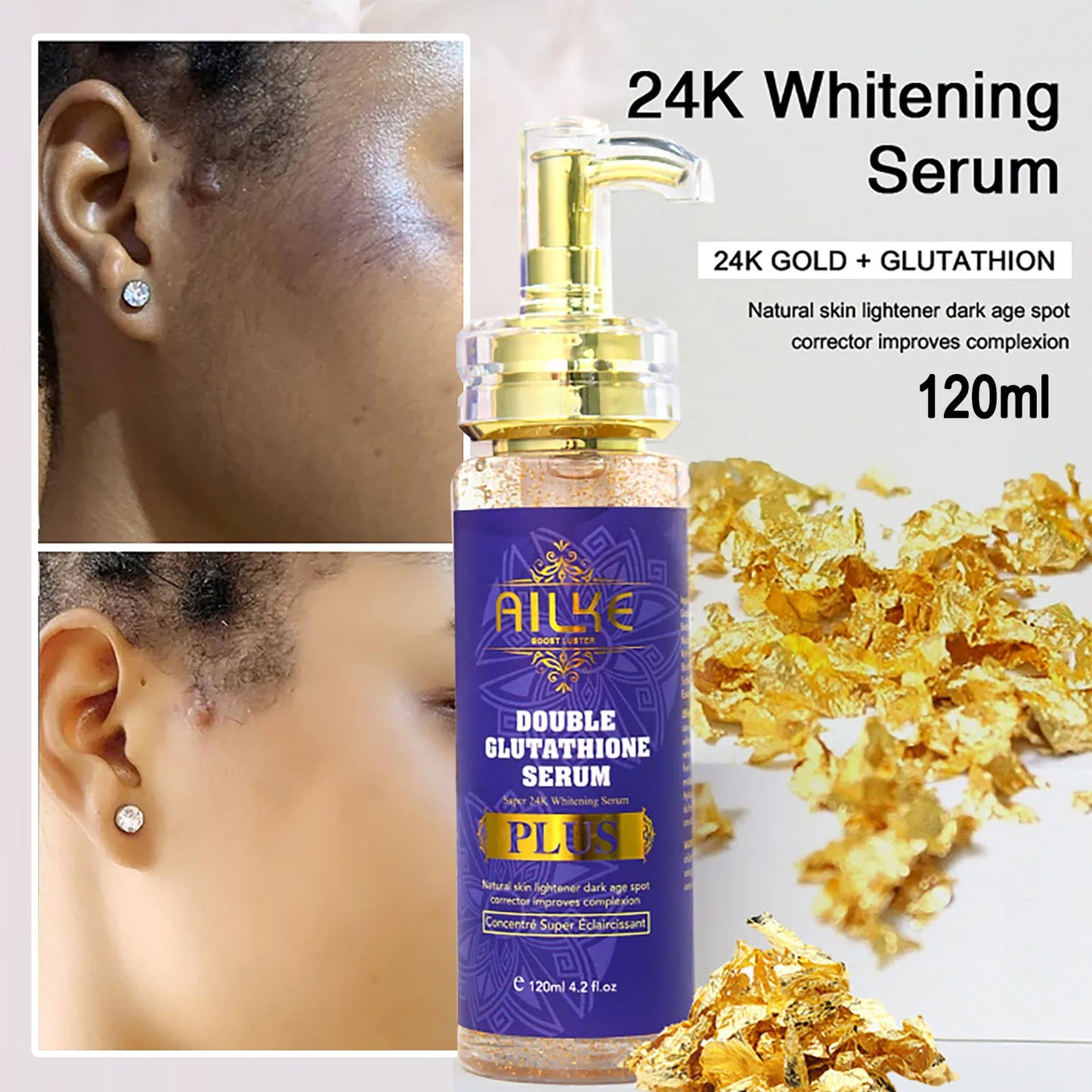AILKE Anti-Black Spots Intensive Serum, Brightening Serum for an Even & Radiant Complexion, Face Care Against Dark Spots, 120 ml