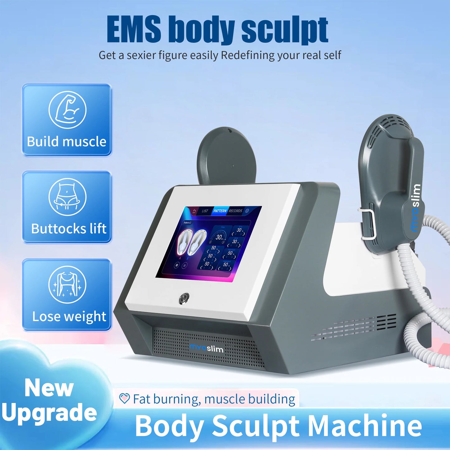 Myosilm EMS Nova Upgrade Body Sculpting Machine 2025 Professional NEO 6500W 200HZ Abdominal Muscle Building Slimming Device