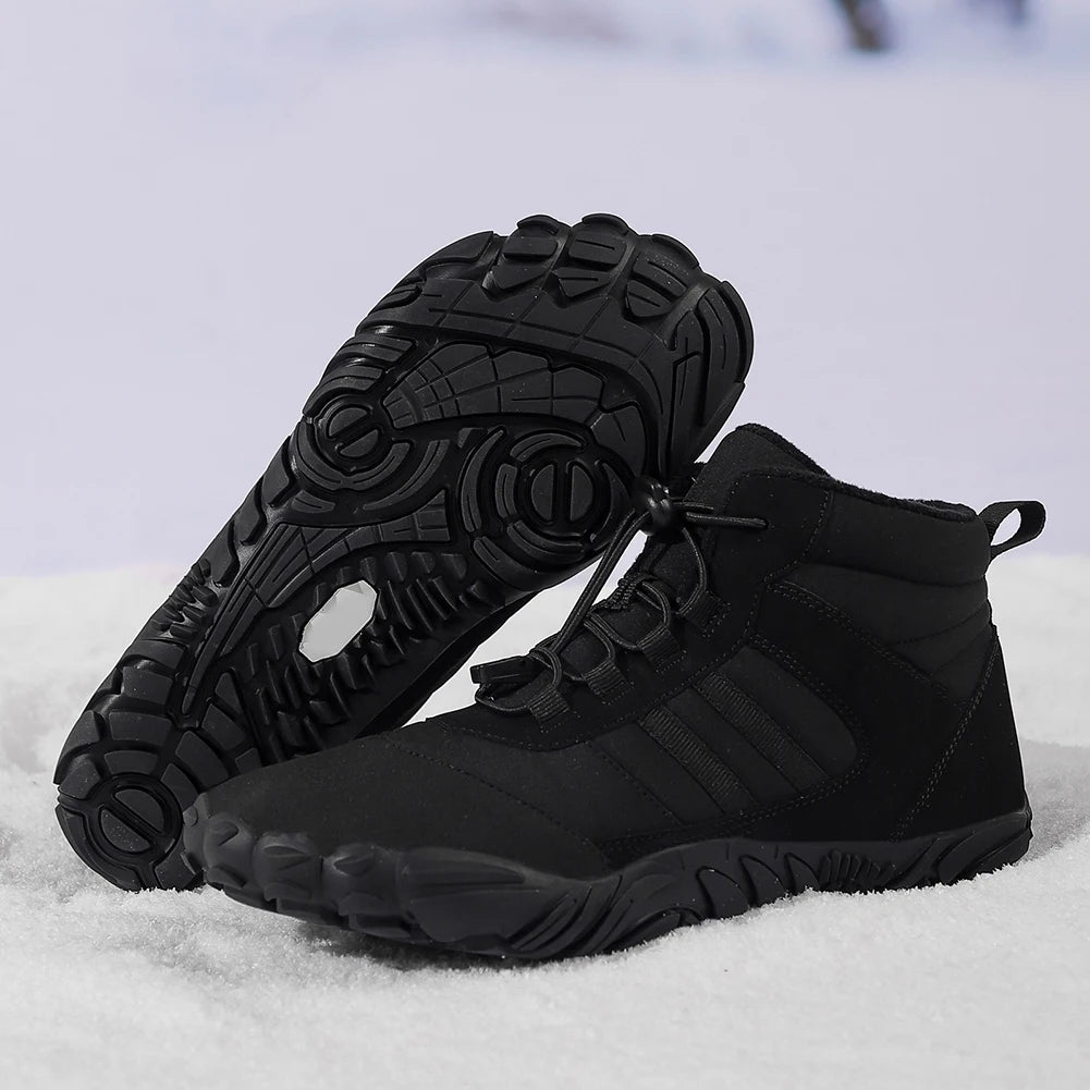 Unisex Casual Thickening Waterproof Warm Ankle Snow Boots Lightweight Lace Up Sporting Shoes for Autumn Winter
