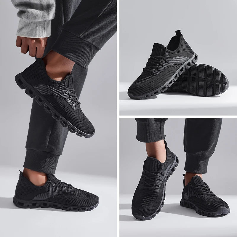 Unisex Breathable Mesh Running Shoes with Comfort Cushion and Wide Size Low Top Sneakers for Jogging and Casual Sports Durable Comfort