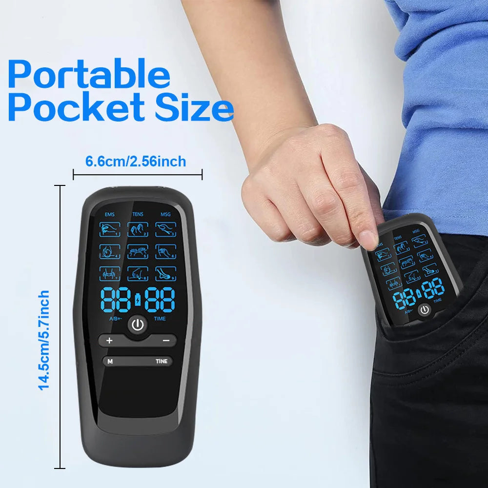 Upgrade Electric Pulse Massager TENS Unit Muscle Stimulator Therapy Pain Relief Device
