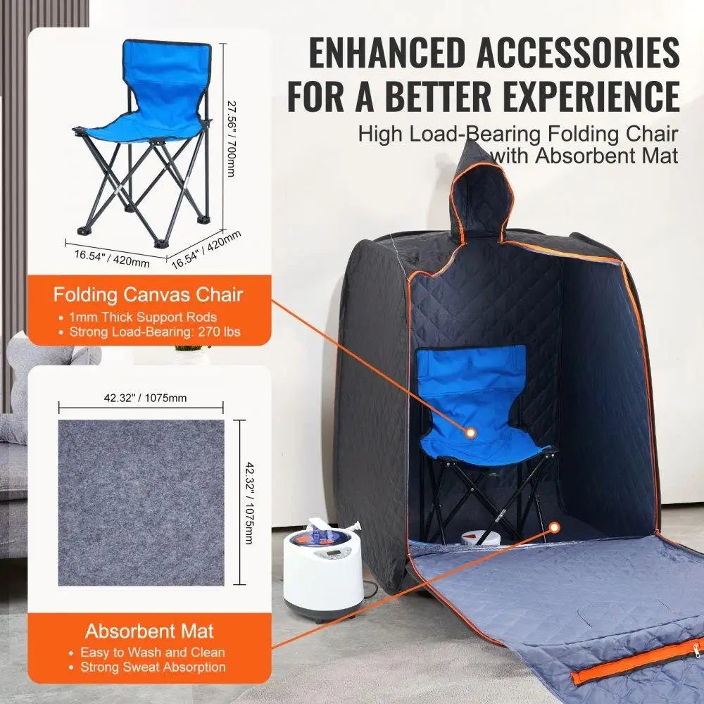 Portable Steam Sauna Tent 1200W Personal Weight Loss Detox Tent for Home Wellness Therapy