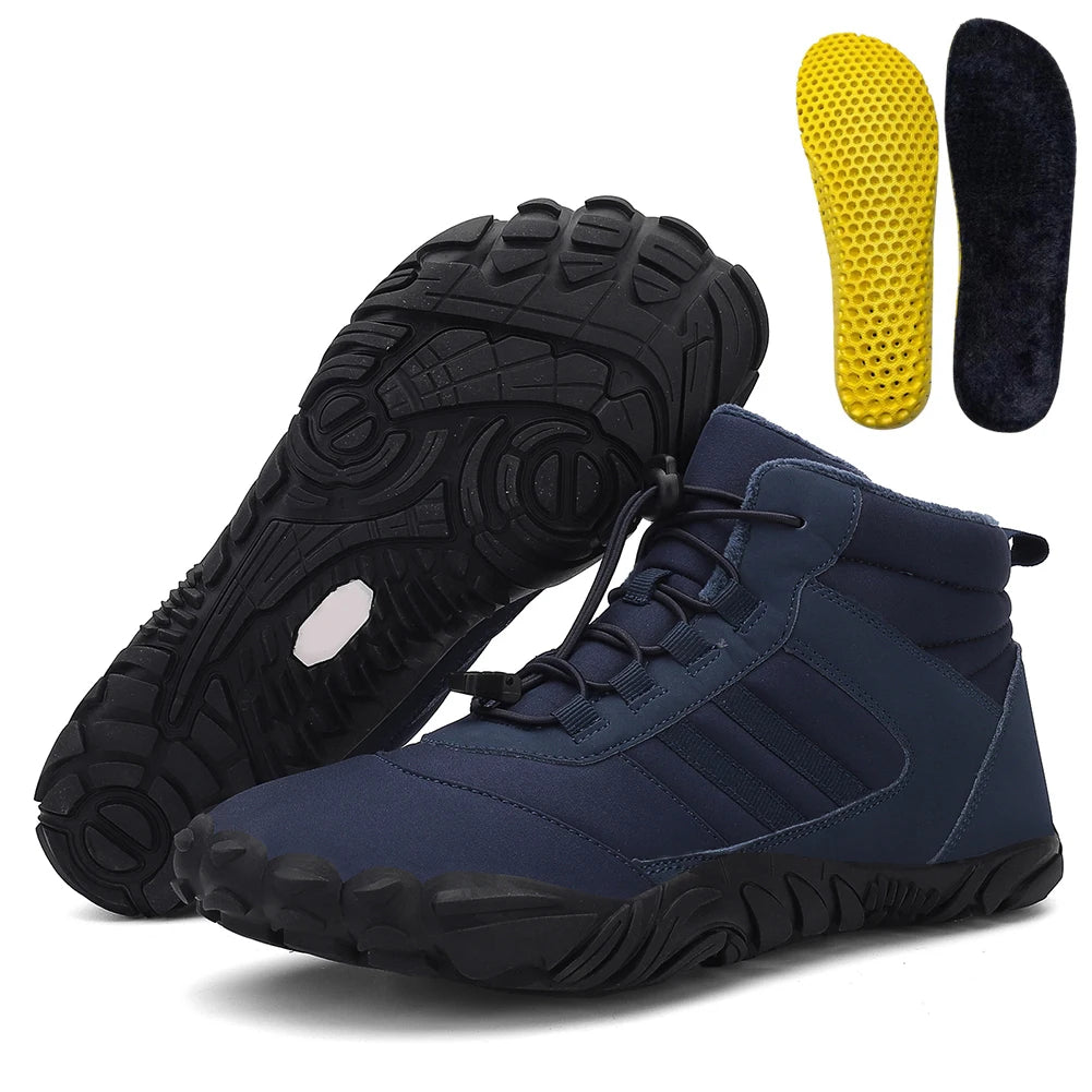 Unisex Casual Thickening Waterproof Warm Ankle Snow Boots Lightweight Lace Up Sporting Shoes for Autumn Winter