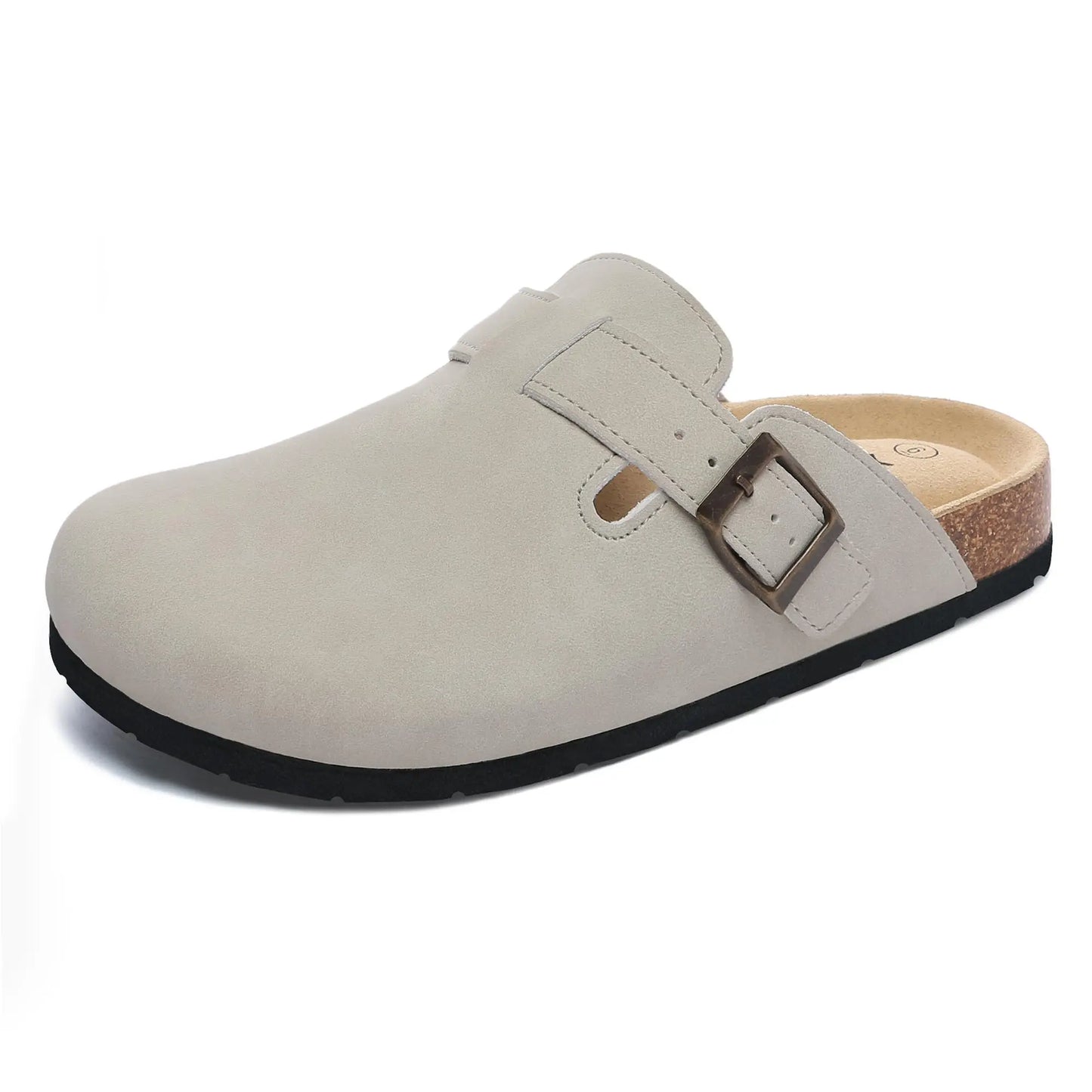Women's Suede Clogs Shoes Adjustable Buckle Slip On Casual Fashion Footbed Home Clogs Flat Slippers New 2024