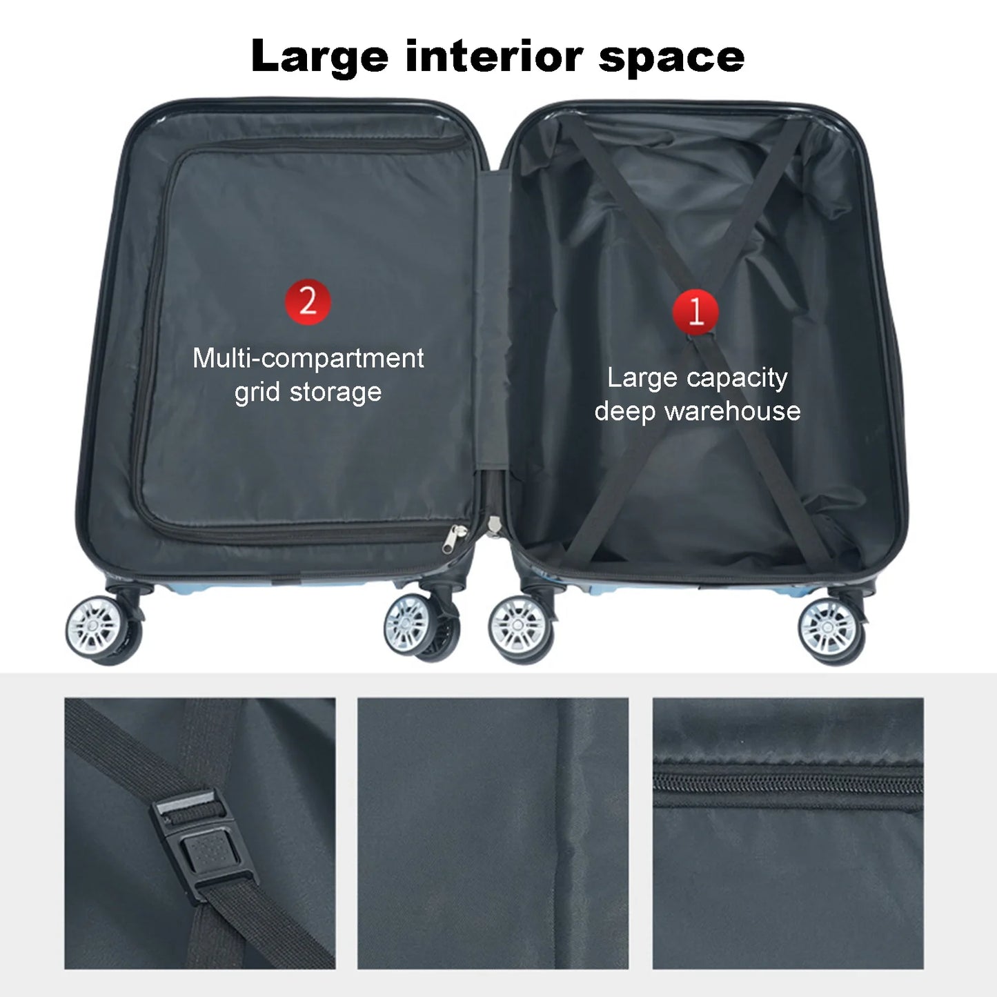4 Pcs/Set Suitcase Set Different Sizes Large Hard Shell Waterproof Telescopic Handle Spinner Wheel TSA Lock 14/20/24/28 Inch