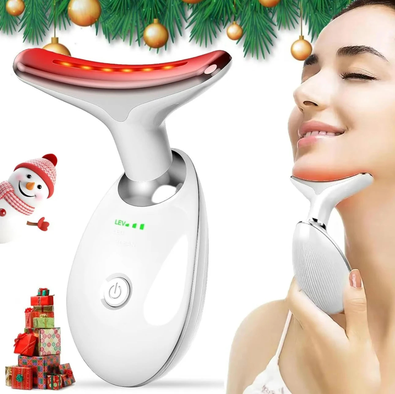 Vibrating Neck Device Beauty Gift Portable USB Charging Neck and Face Skin Massager Facial Massage Instrument Tool