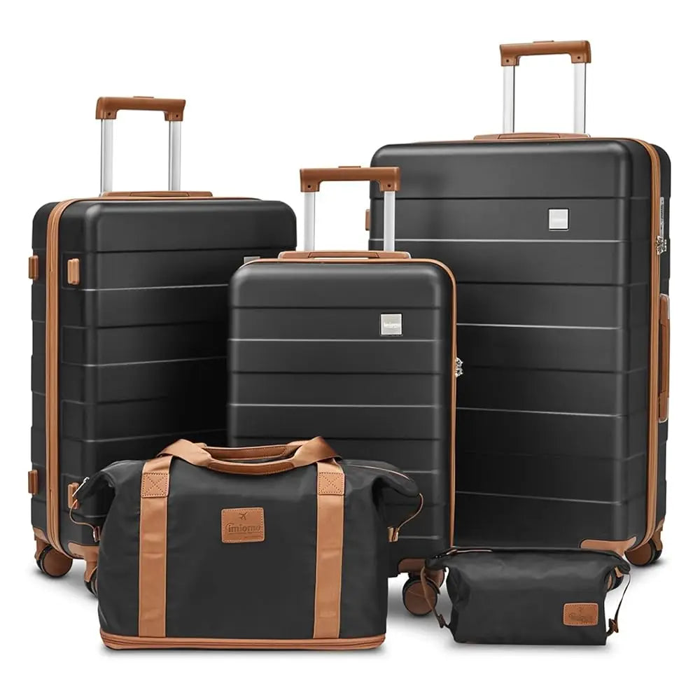 imiomo Travel Luggage Sets, Hard Shell Lightweight Carry on Suitcase with Travel Bag, TSA Lock, Durable Silent Spinner Wheels