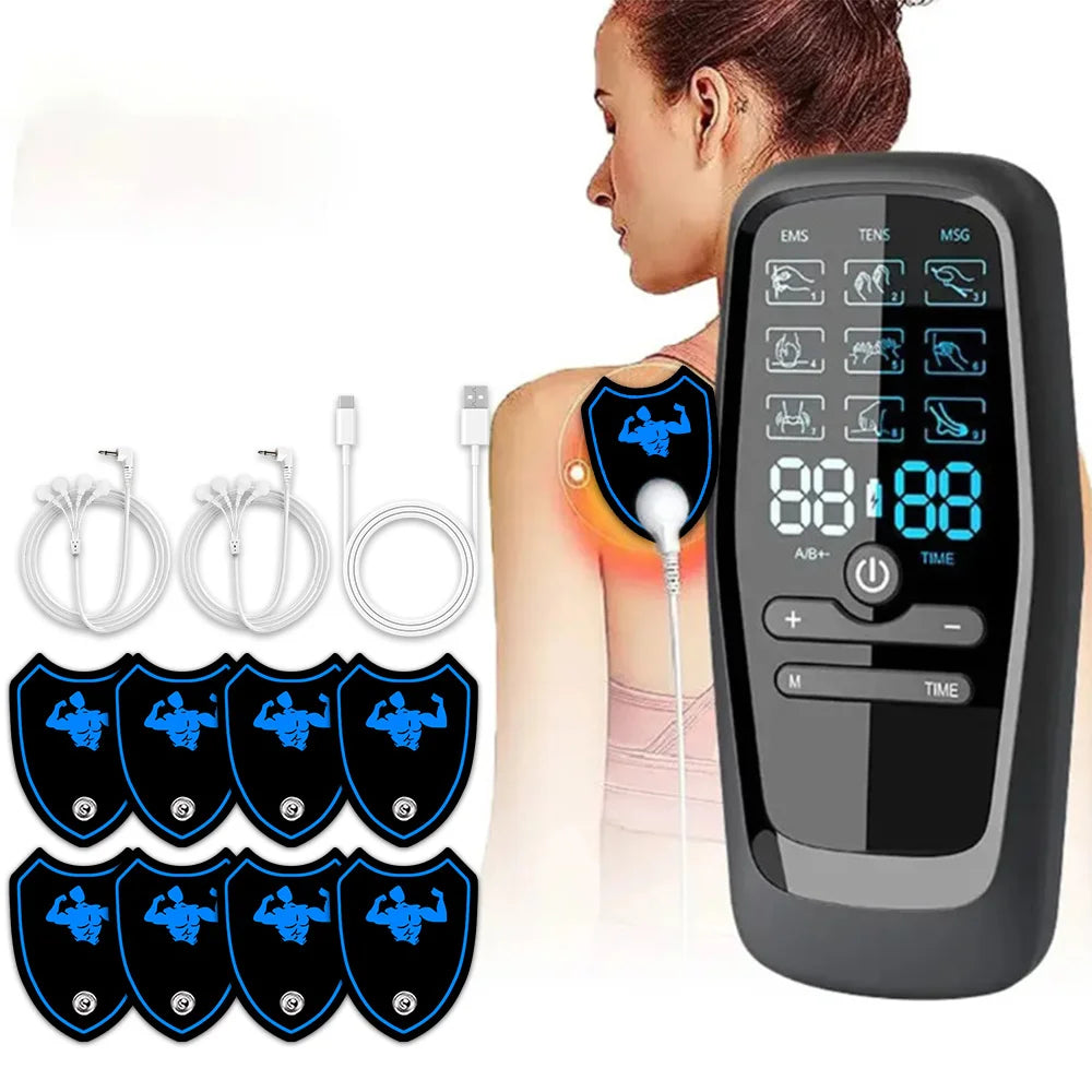 Upgrade Electric Pulse Massager TENS Unit Muscle Stimulator Therapy Pain Relief Device