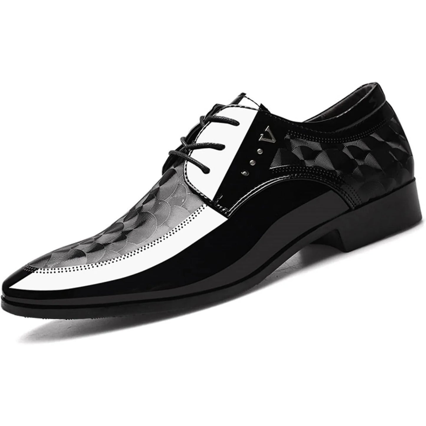 Men's Oxford Shoes Moire Pattern Formal Business Dress Shoes Lace Up Italy Modern Suit Tuxedo Shoes