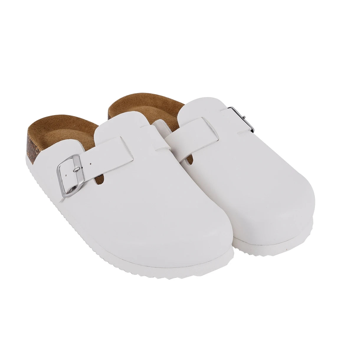 Sufu Outdoor Flat Sandal Mules Clog Birkenstocks Boston Real Leather Cork Foot Bed Solid Clog