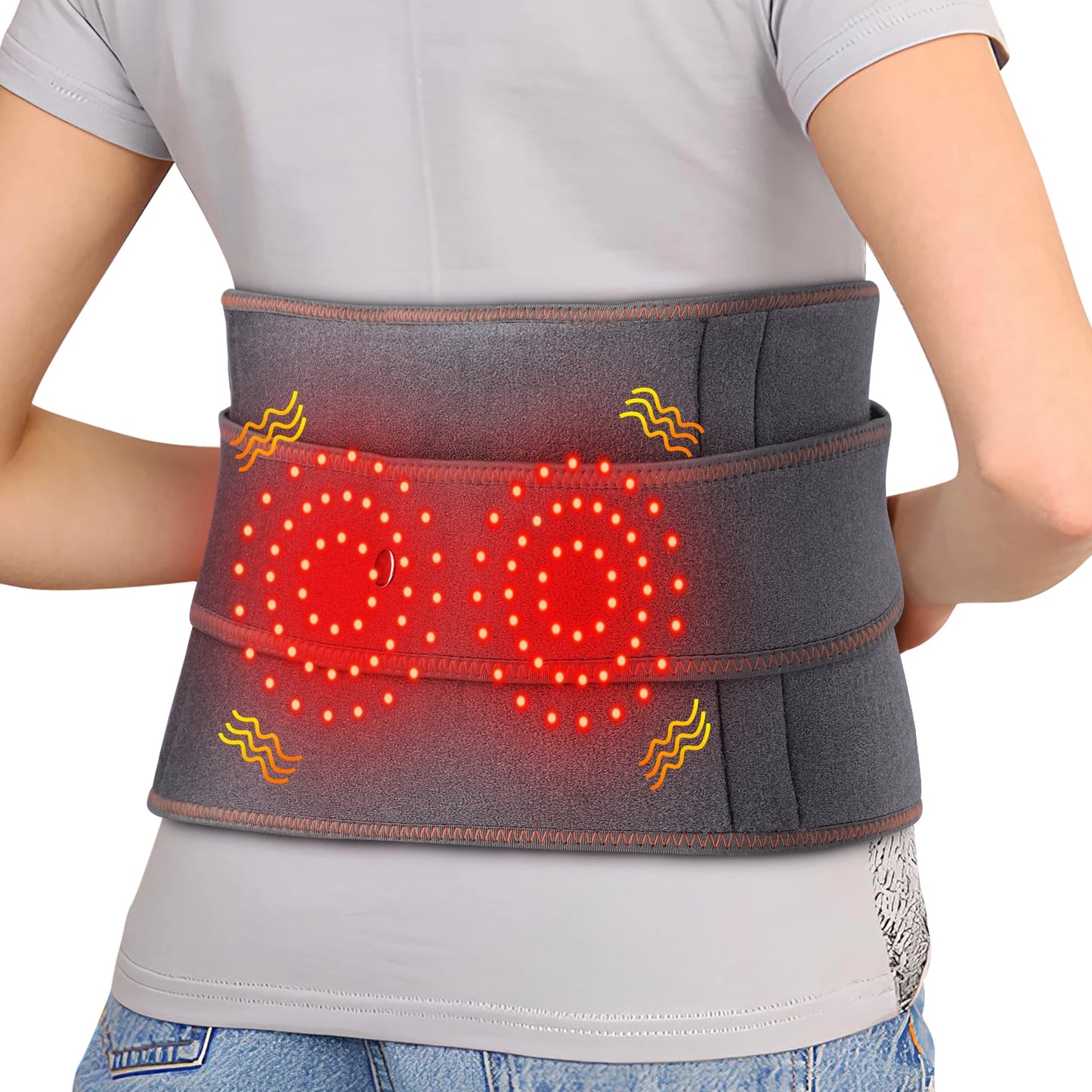 Electric Heating Waist Massager Support Belt Vibration Hot Compress Brace Belt Lumbar Decompression Brace Back Support Warmer