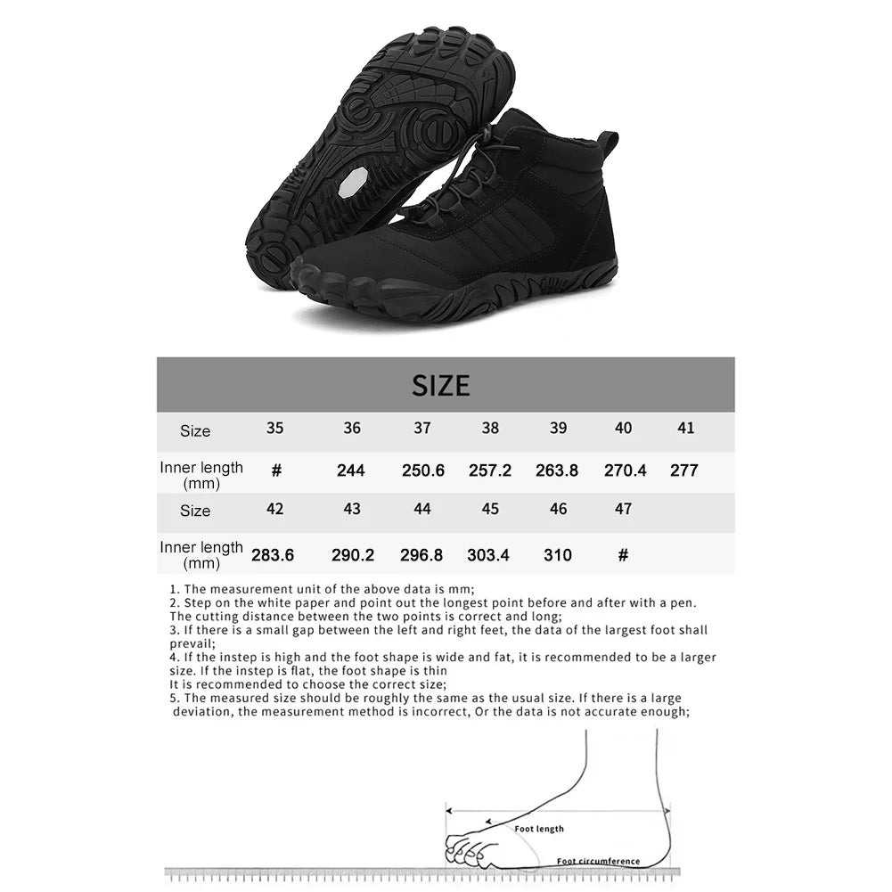 Unisex Casual Thickening Waterproof Warm Ankle Snow Boots Lightweight Lace Up Sporting Shoes for Autumn Winter