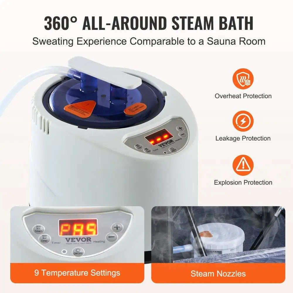 Portable Steam Sauna Tent 1200W Personal Weight Loss Detox Tent for Home Wellness Therapy