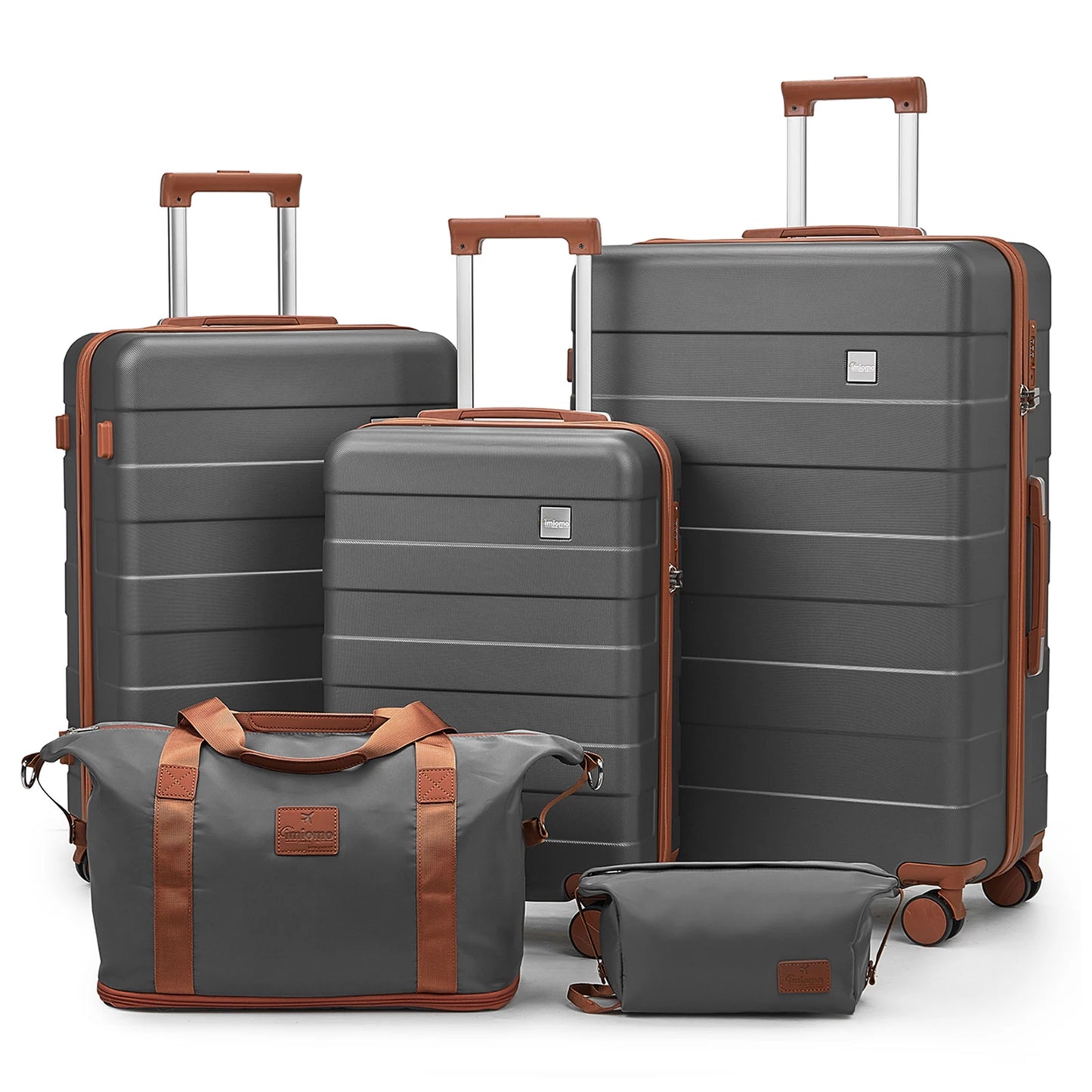 imiomo Travel Luggage Sets, Hard Shell Lightweight Carry on Suitcase with Travel Bag, TSA Lock, Durable Silent Spinner Wheels