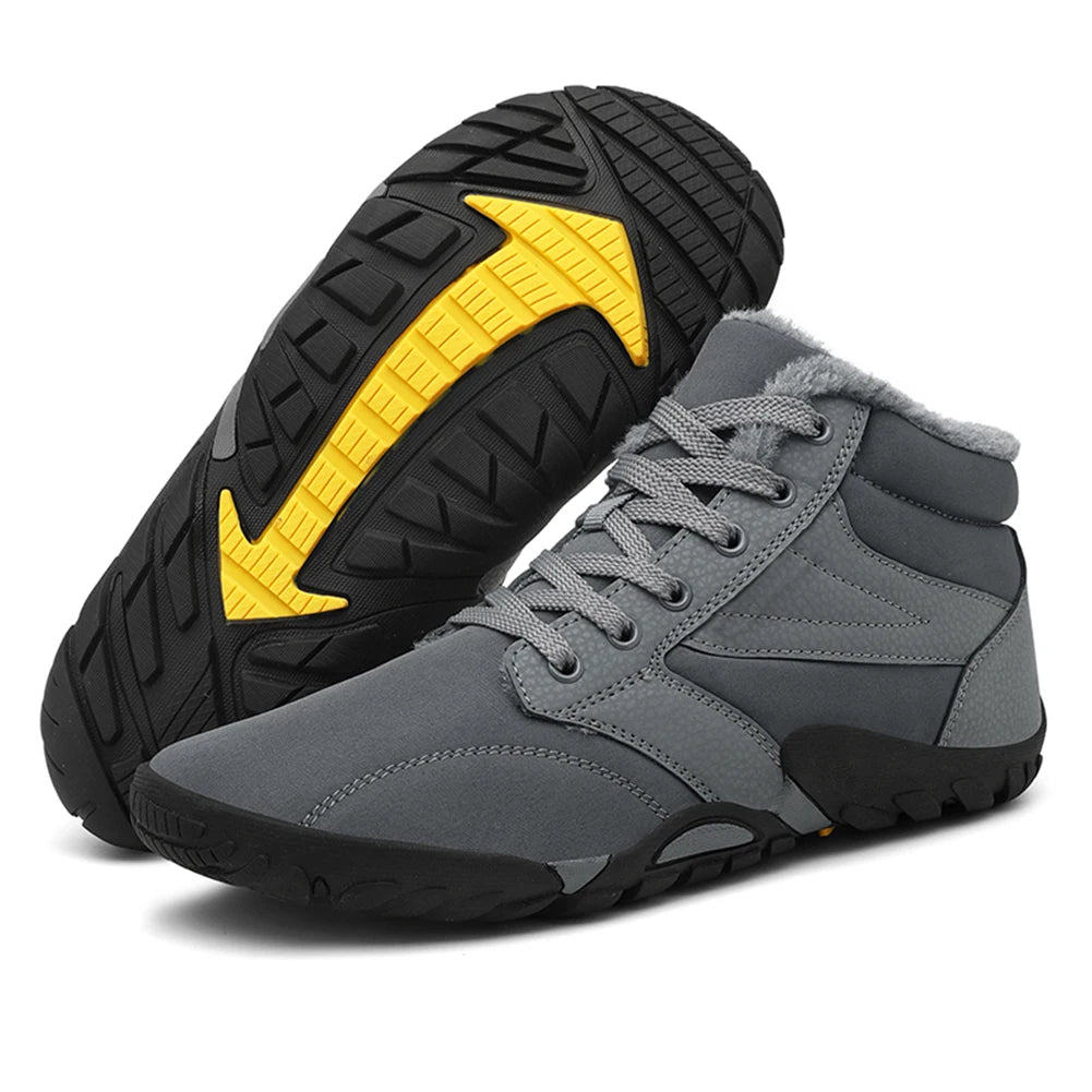 Winter Snow Boots Minimalist Running Sneakers Non Slip Casual Barefoot Shoes Waterproof High Top for Travel Climbing Hiking