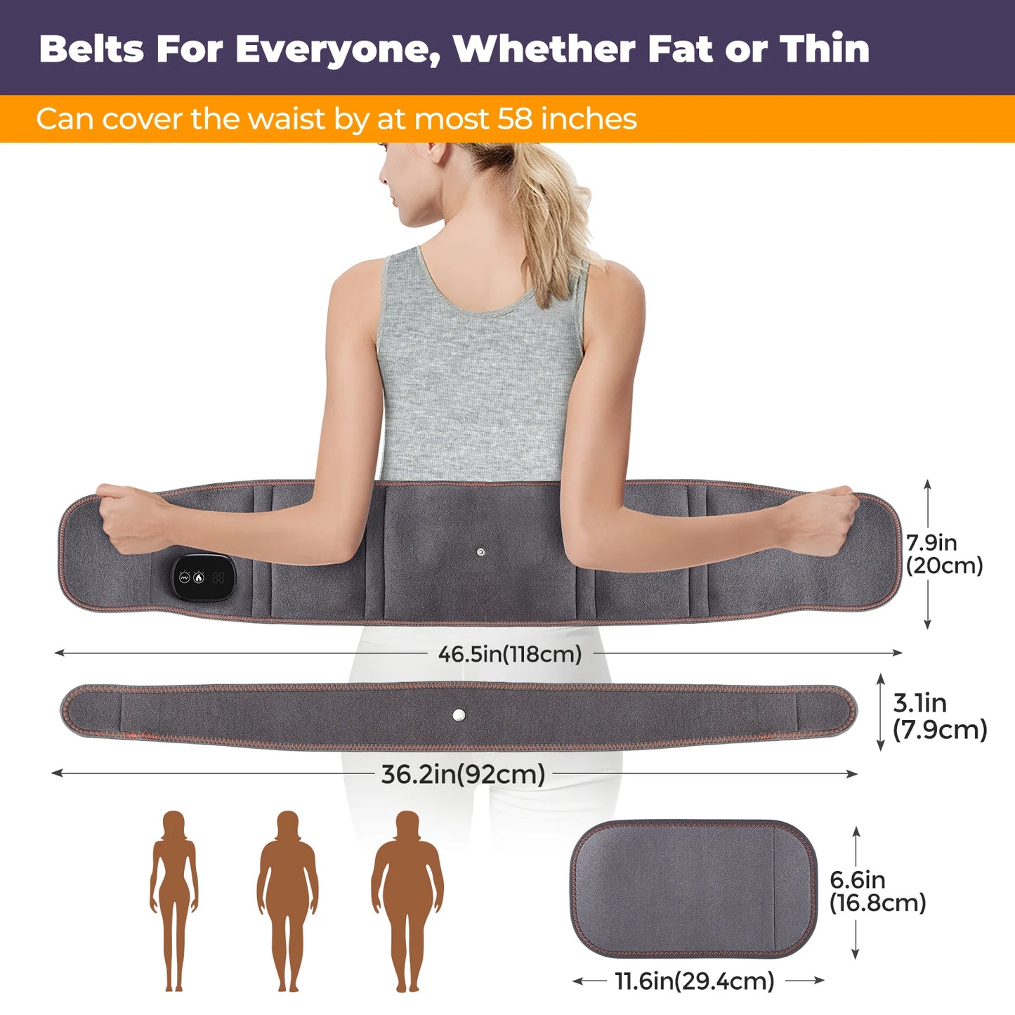 Electric Heating Waist Massager Support Belt Vibration Hot Compress Brace Belt Lumbar Decompression Brace Back Support Warmer