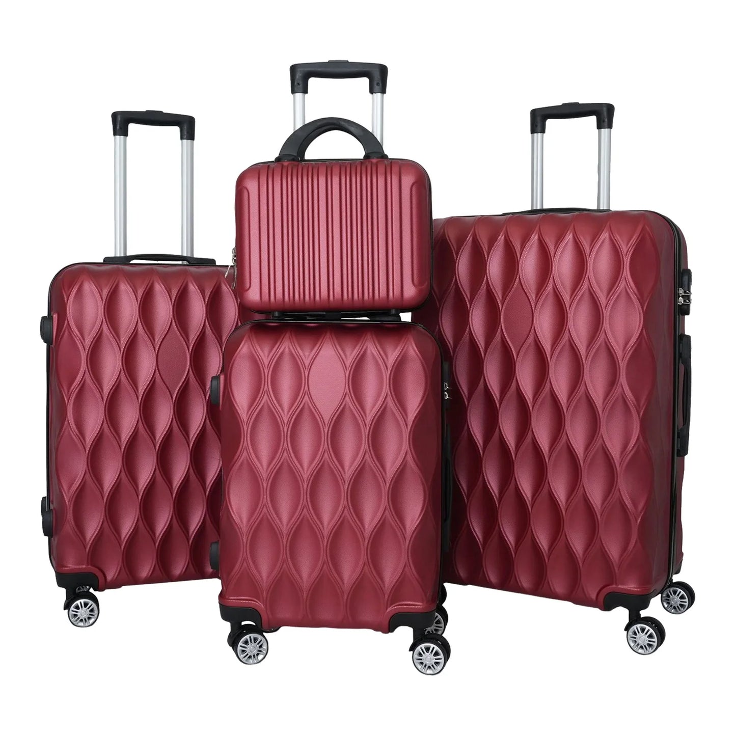 4 Pcs/Set Suitcase Set Different Sizes Large Hard Shell Waterproof Telescopic Handle Spinner Wheel TSA Lock 14/20/24/28 Inch