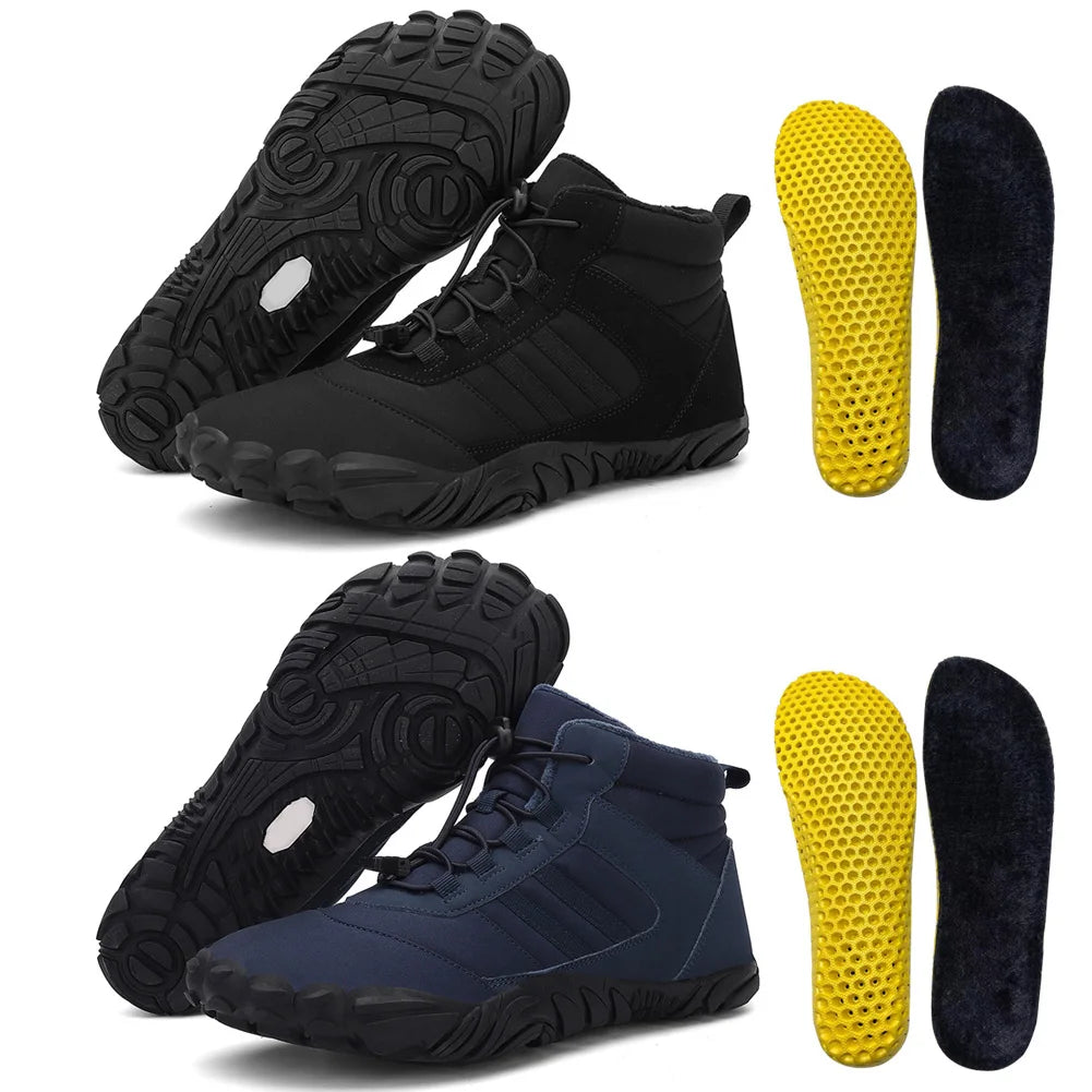 Unisex Casual Thickening Waterproof Warm Ankle Snow Boots Lightweight Lace Up Sporting Shoes for Autumn Winter