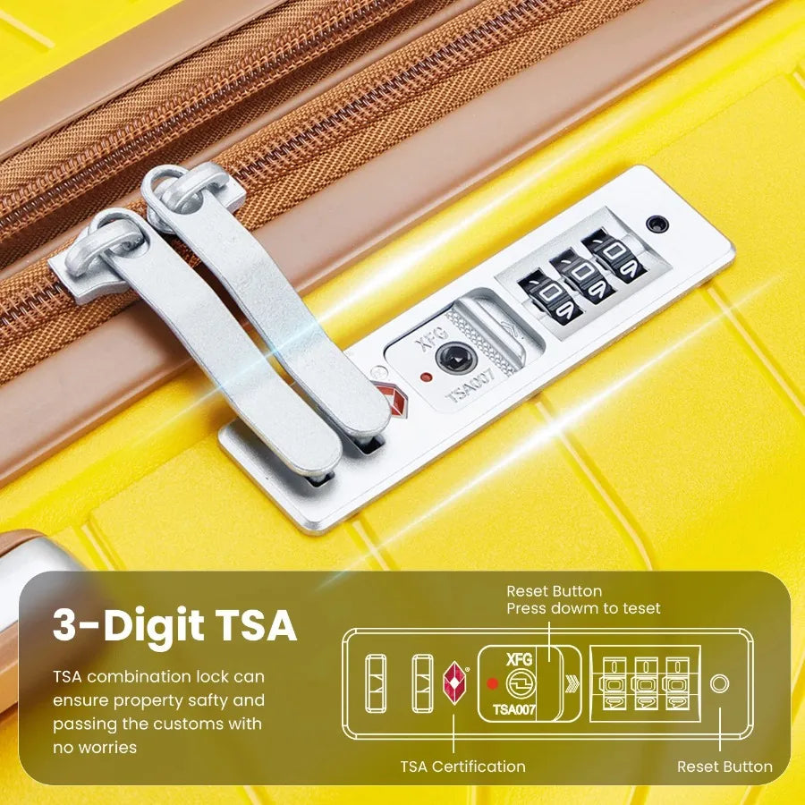 Luggage Sets 4 Piece 14 20 24 28 Expandable Lightweight Suitcase with 4 Double 360 Degrees Mute Spinner Wheels PP Materials Dur