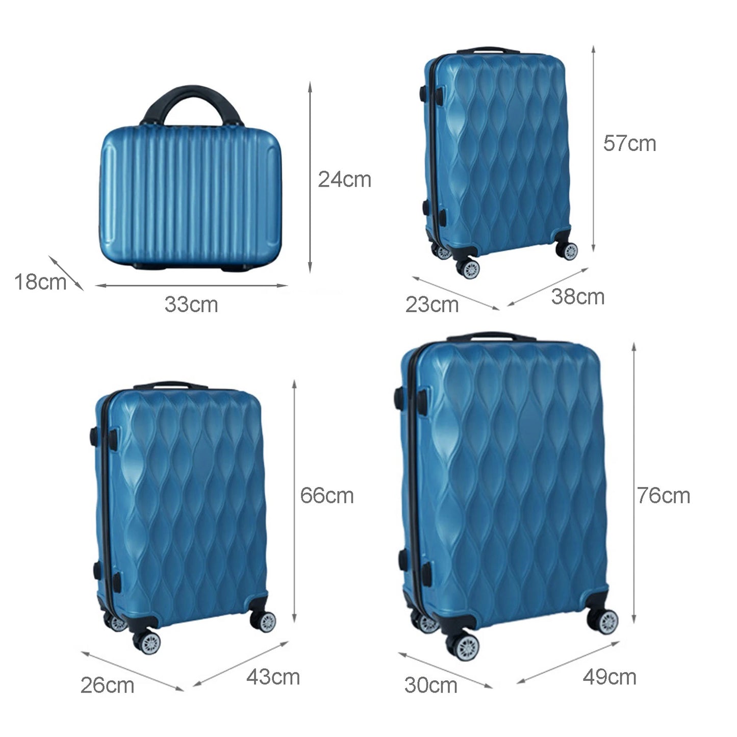 4 Pcs/Set Suitcase Set Different Sizes Large Hard Shell Waterproof Telescopic Handle Spinner Wheel TSA Lock 14/20/24/28 Inch