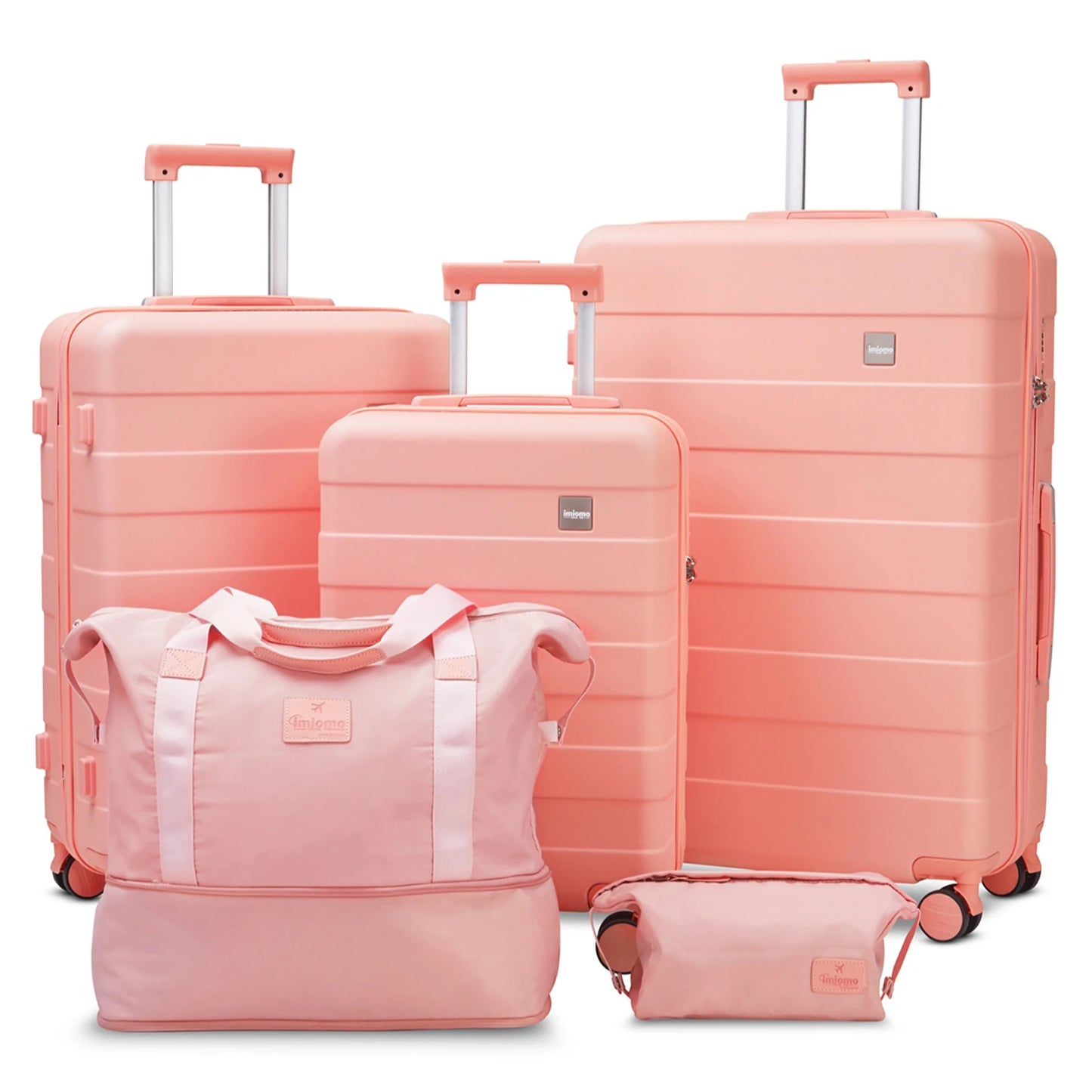 imiomo Travel Luggage Sets, Hard Shell Lightweight Carry on Suitcase with Travel Bag, TSA Lock, Durable Silent Spinner Wheels