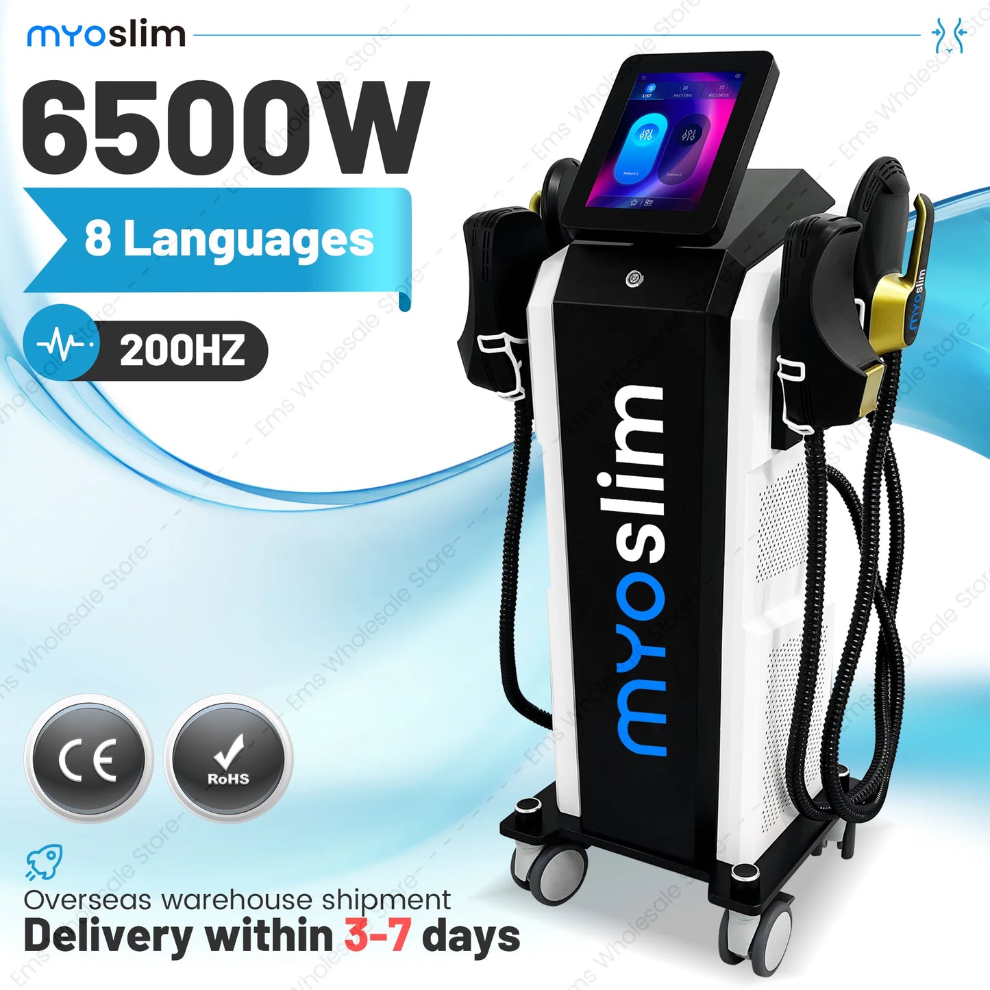 EMS Machine NEO RF EMS Electromagnetic Muscle Stimulator PRO Ultra Professional Sculpt 6500w 5 Handle Pelvic Girdle