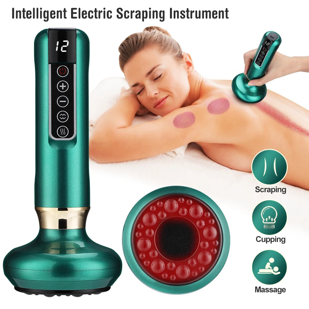 6/12 Levels Electric Body Back Massager Guasha Magnet Therapy Cupping Therapy Physiotherapy Anti Cellulite Hot Compress
