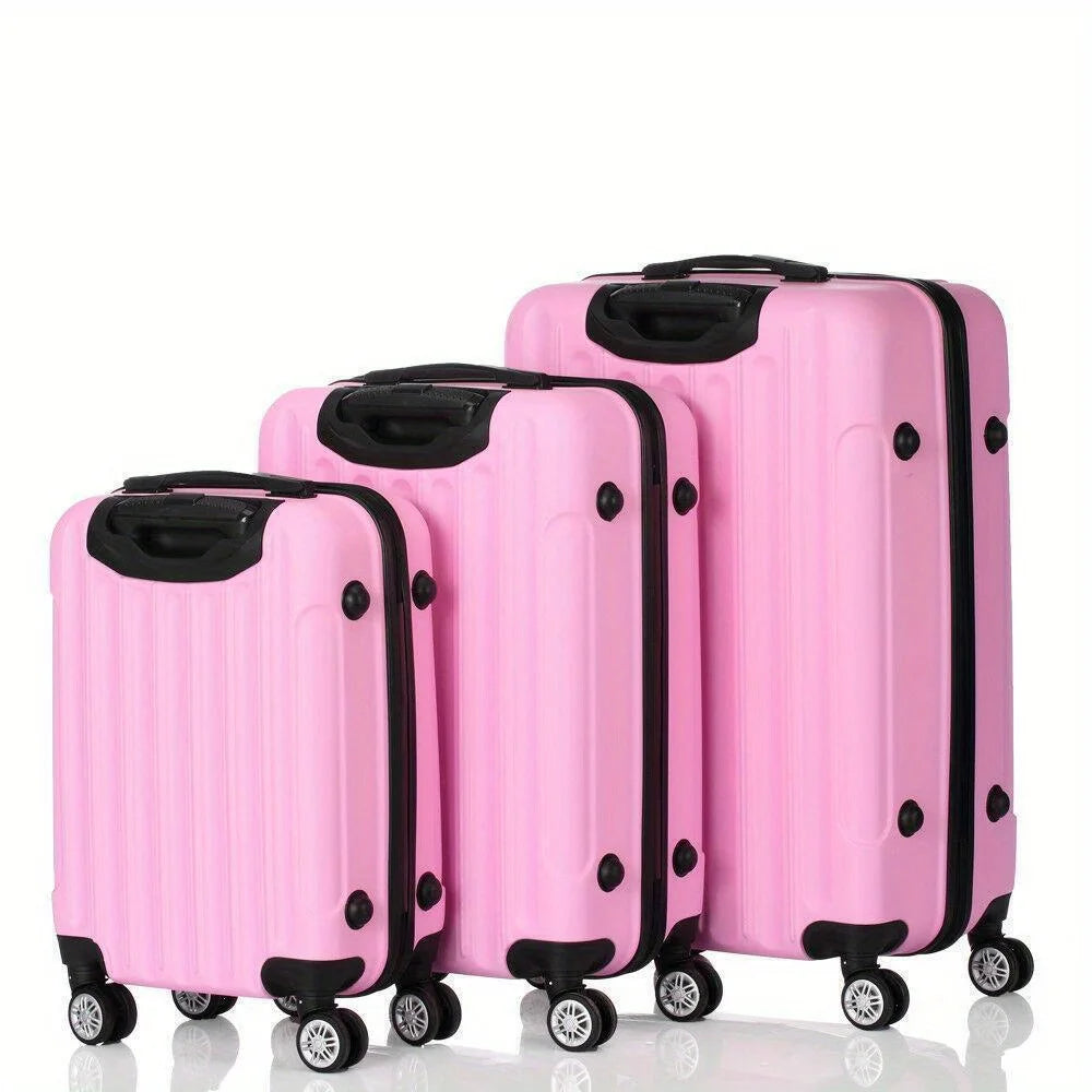 3PCS LUGGAGE TRAVEL SET ABS BAG TROLLY HARD SHELL SUITCASE W/TSA LOCK US