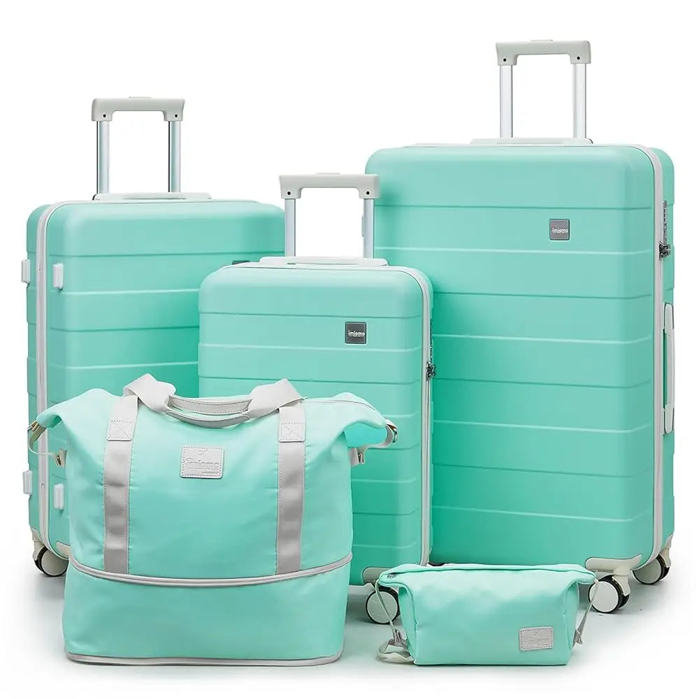 imiomo Travel Luggage Sets, Hard Shell Lightweight Carry on Suitcase with Travel Bag, TSA Lock, Durable Silent Spinner Wheels
