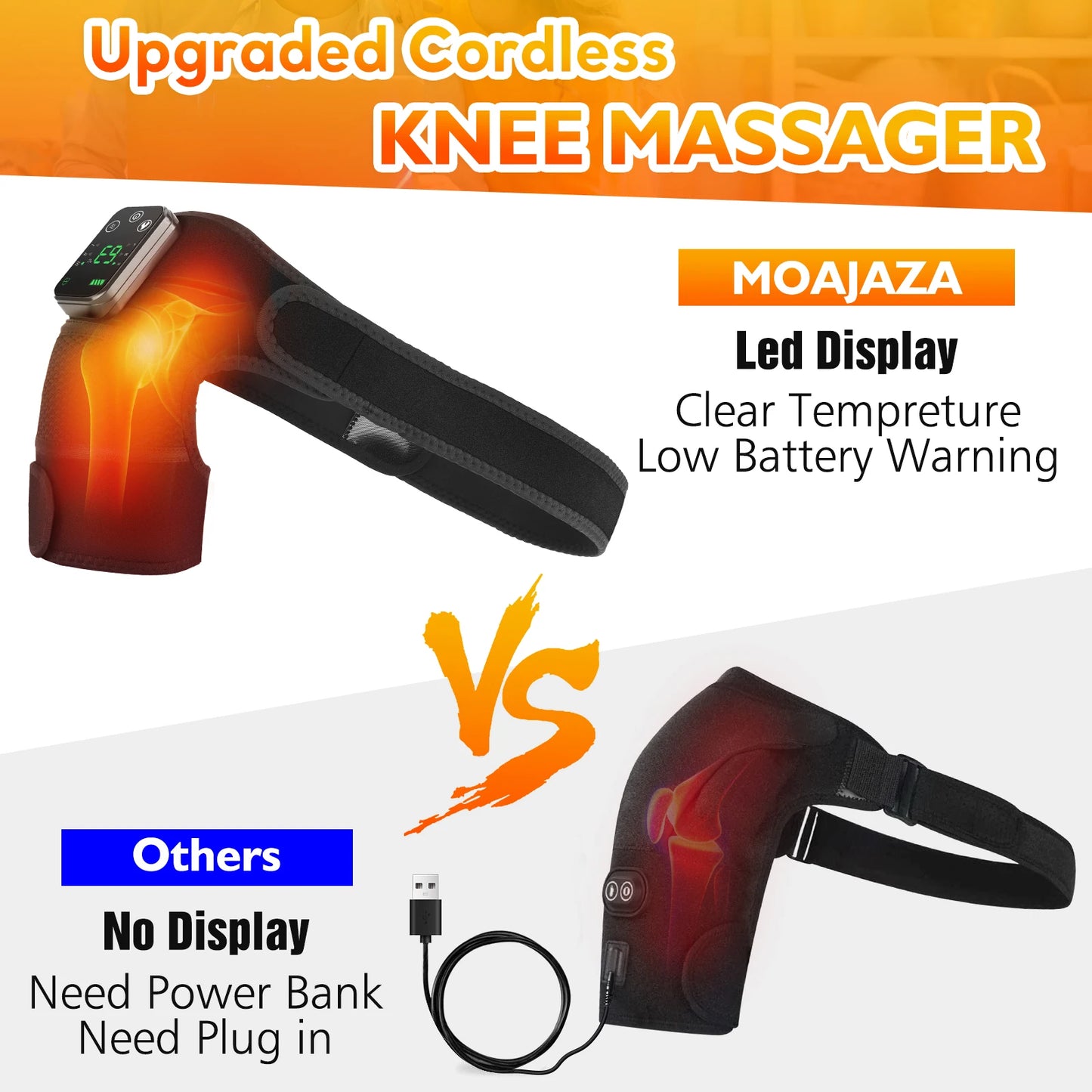 Knee Protection for Joint Shoulder Elbow Massager Vibrador 3-in-1 Knee Pads Heated Knee Muscle Relaxation Massage Belt Wireless