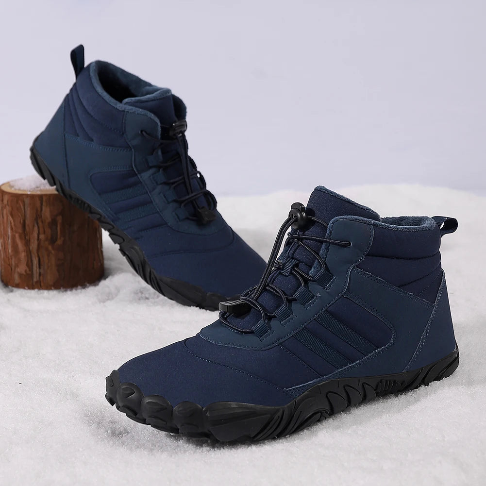 Unisex Casual Thickening Waterproof Warm Ankle Snow Boots Lightweight Lace Up Sporting Shoes for Autumn Winter