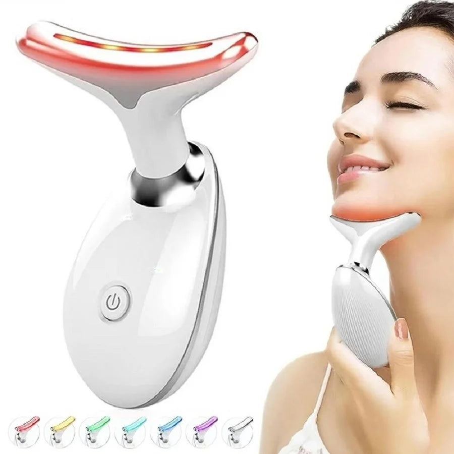 Vibrating Neck Device Beauty Gift Portable USB Charging Neck and Face Skin Massager Facial Massage Instrument Tool