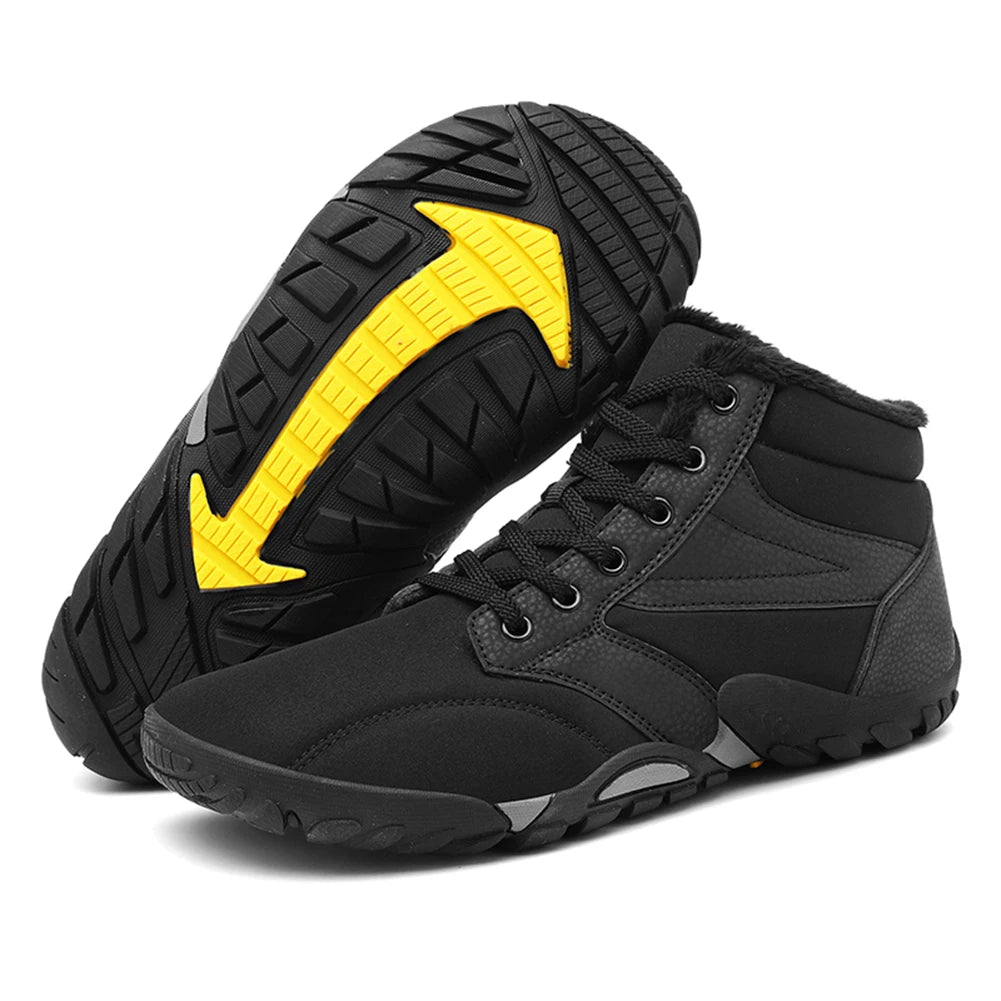Winter Snow Boots Minimalist Running Sneakers Non Slip Casual Barefoot Shoes Waterproof High Top for Travel Climbing Hiking