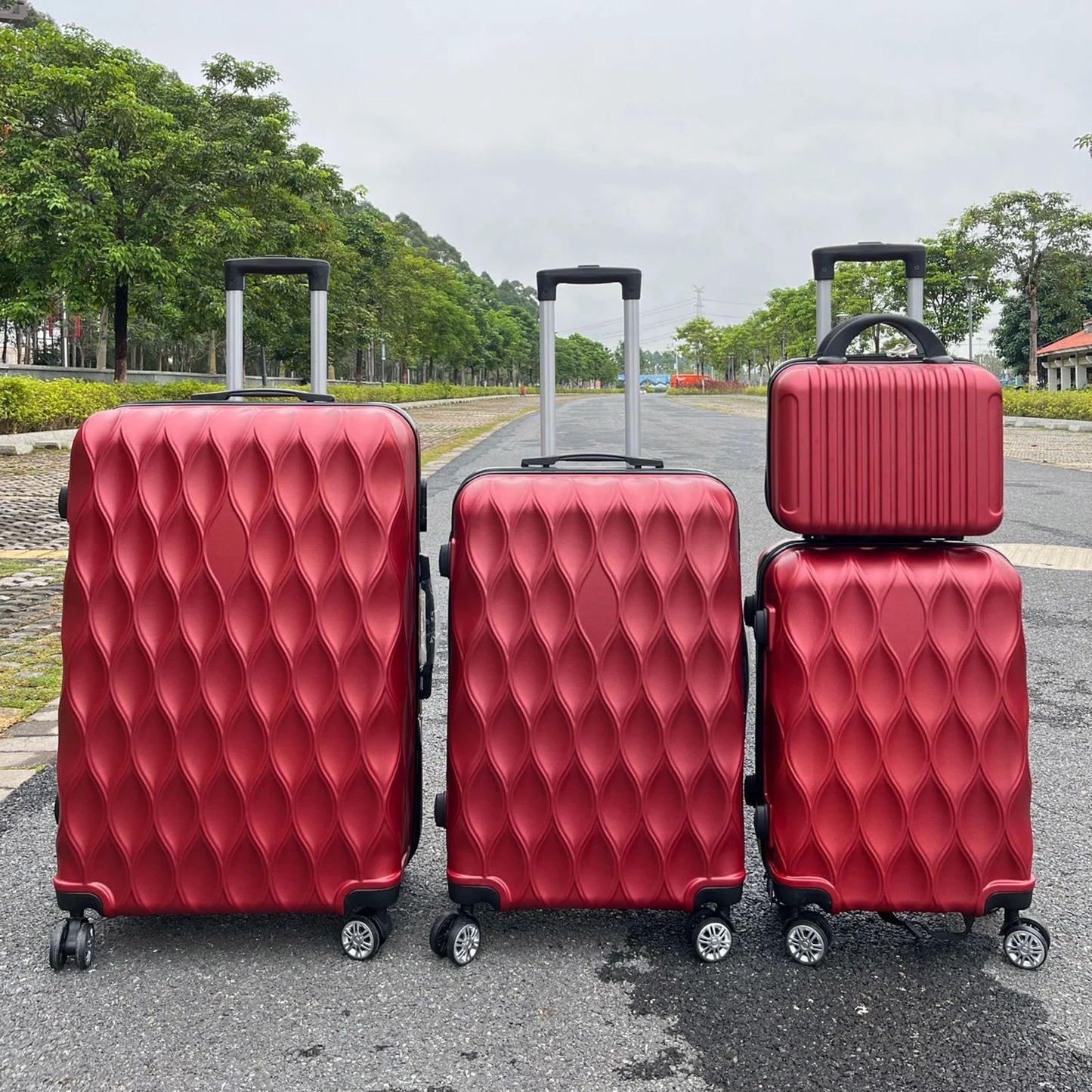 4 Pcs/Set Suitcase Set Different Sizes Large Hard Shell Waterproof Telescopic Handle Spinner Wheel TSA Lock 14/20/24/28 Inch