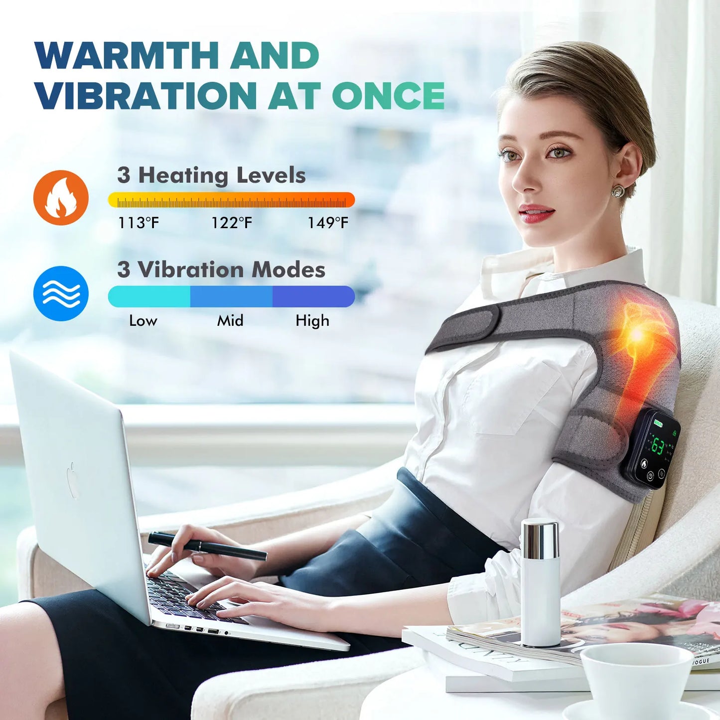 Knee Protection for Joint Shoulder Elbow Massager Vibrador 3-in-1 Knee Pads Heated Knee Muscle Relaxation Massage Belt Wireless