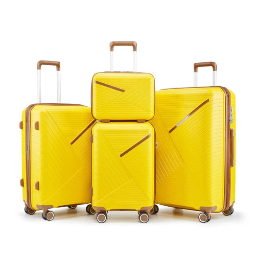 Luggage Sets 4 Piece 14 20 24 28 Expandable Lightweight Suitcase with 4 Double 360 Degrees Mute Spinner Wheels PP Materials Dur