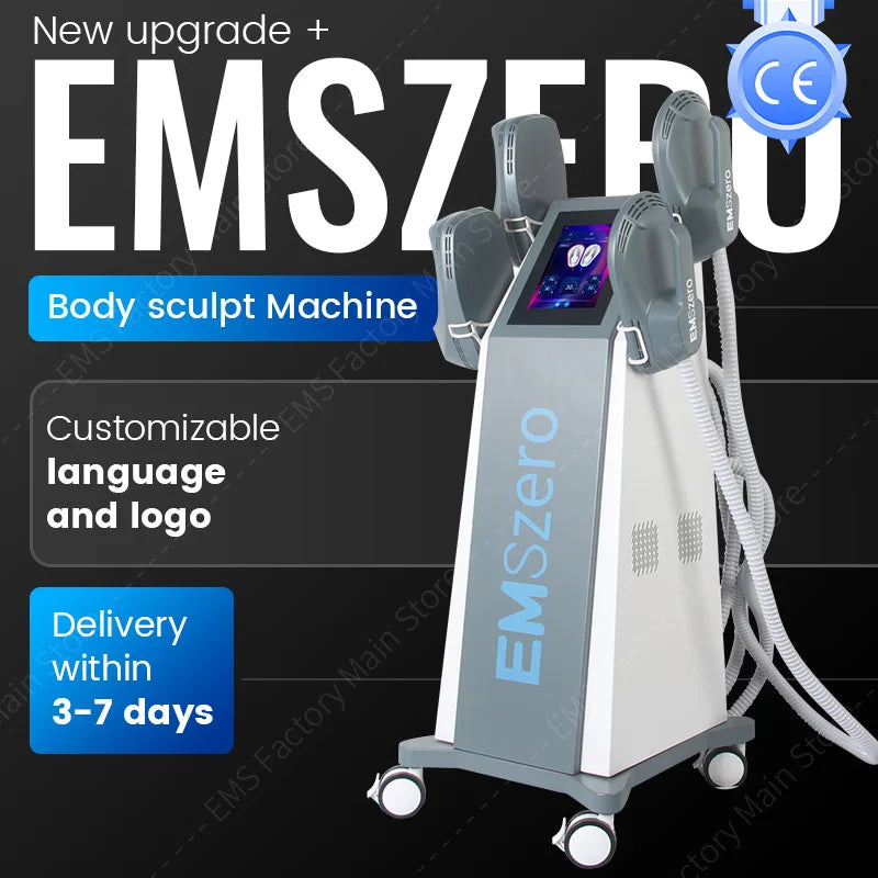 EMSzero Body fitnes Electromagnet Slimming 6500W High Power 4 Handles Reducing Fat Machine Beauty Salon New EMS zero Weight Loss