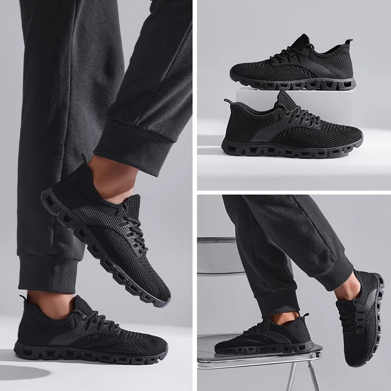 Unisex Breathable Mesh Running Shoes with Comfort Cushion and Wide Size Low Top Sneakers for Jogging and Casual Sports Durable Comfort