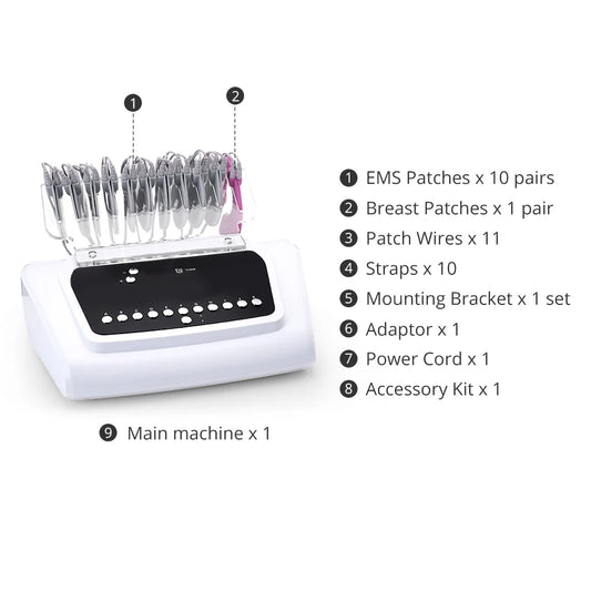 2in1 Bio Microcurrent Body Shape Breast Enhancement Massager Electrostimulation Machine EMS Muscle Stimulator