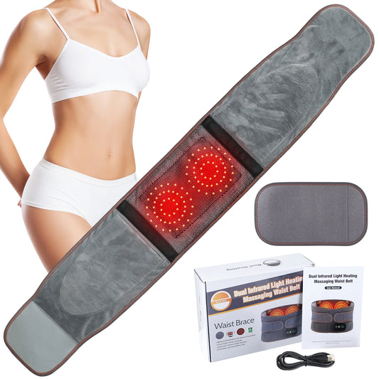 Electric Heating Waist Massager Support Belt Vibration Hot Compress Brace Belt Lumbar Decompression Brace Back Support Warmer